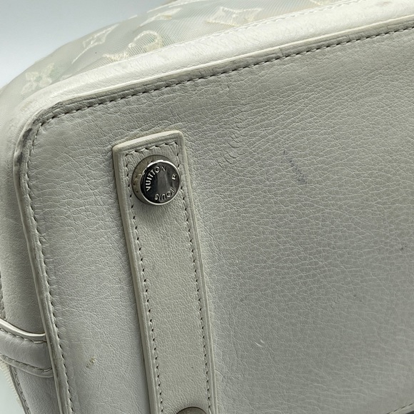 Louis Vuitton Transparent Clear Monogram Embroidered Nylon Mesh Lockit Rare LV - Picture 4 of 16